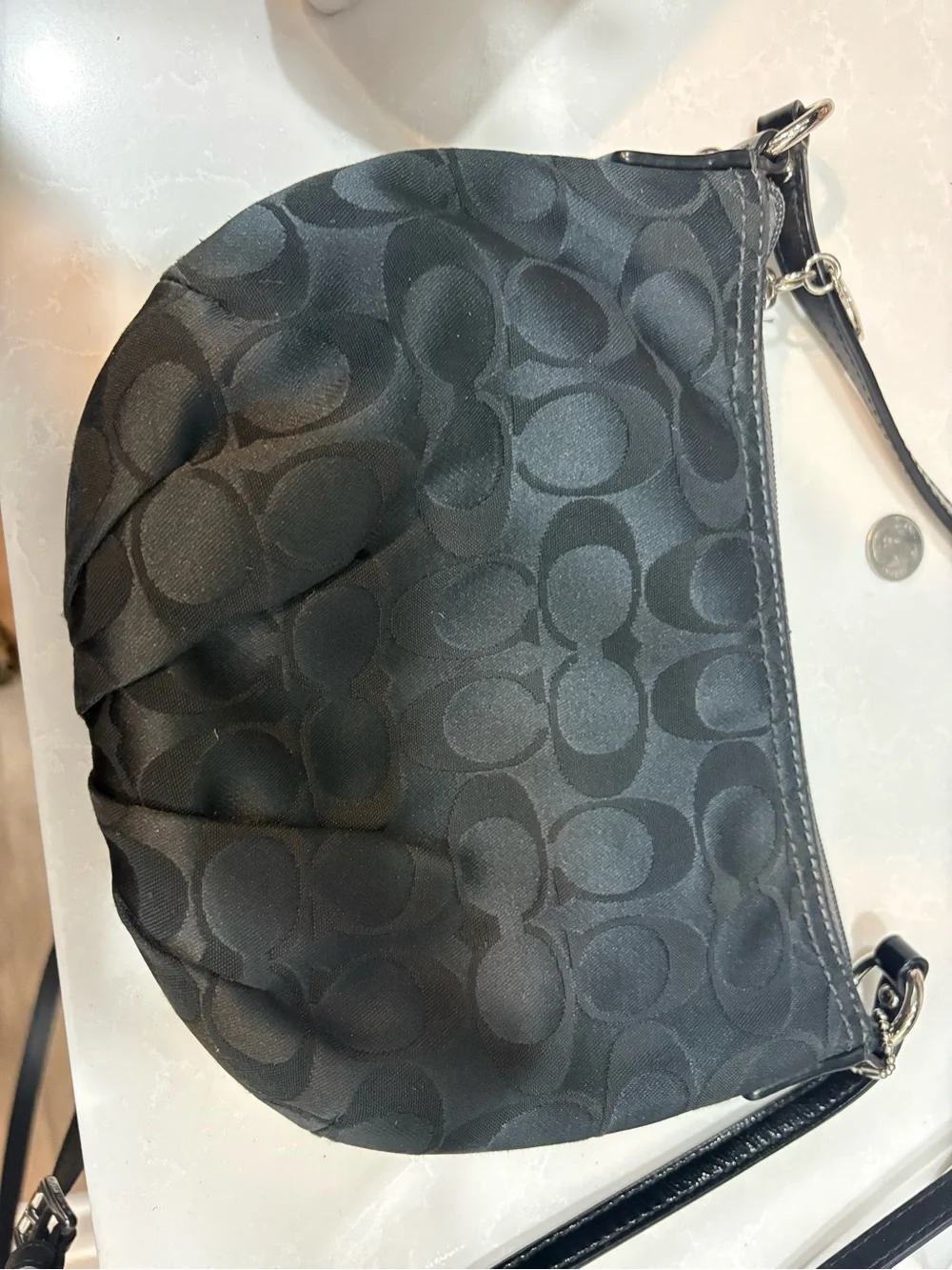 Coach Black Signature Jacquard Crossbody Bag